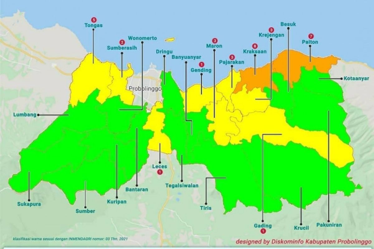 Sebanyak 14 kecamatan di Kabupaten Probolinggo masuk zona hijau