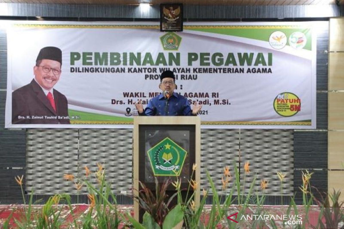 Wamenag RI minta ASN Kemenag Riau jadikan nilai-nilai agama dalam kehidupan berbangsa