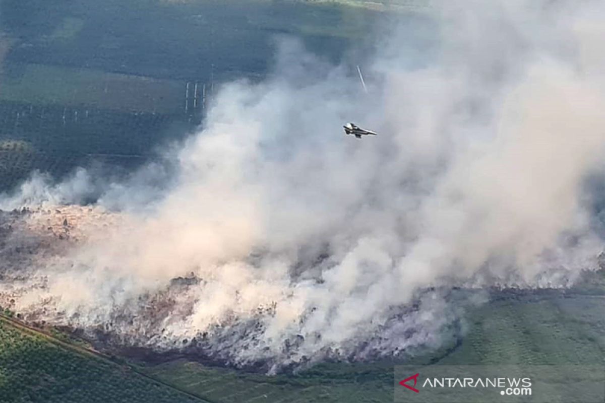 Wuih, jet tempur F-16 ikut patroli karhutla di Riau