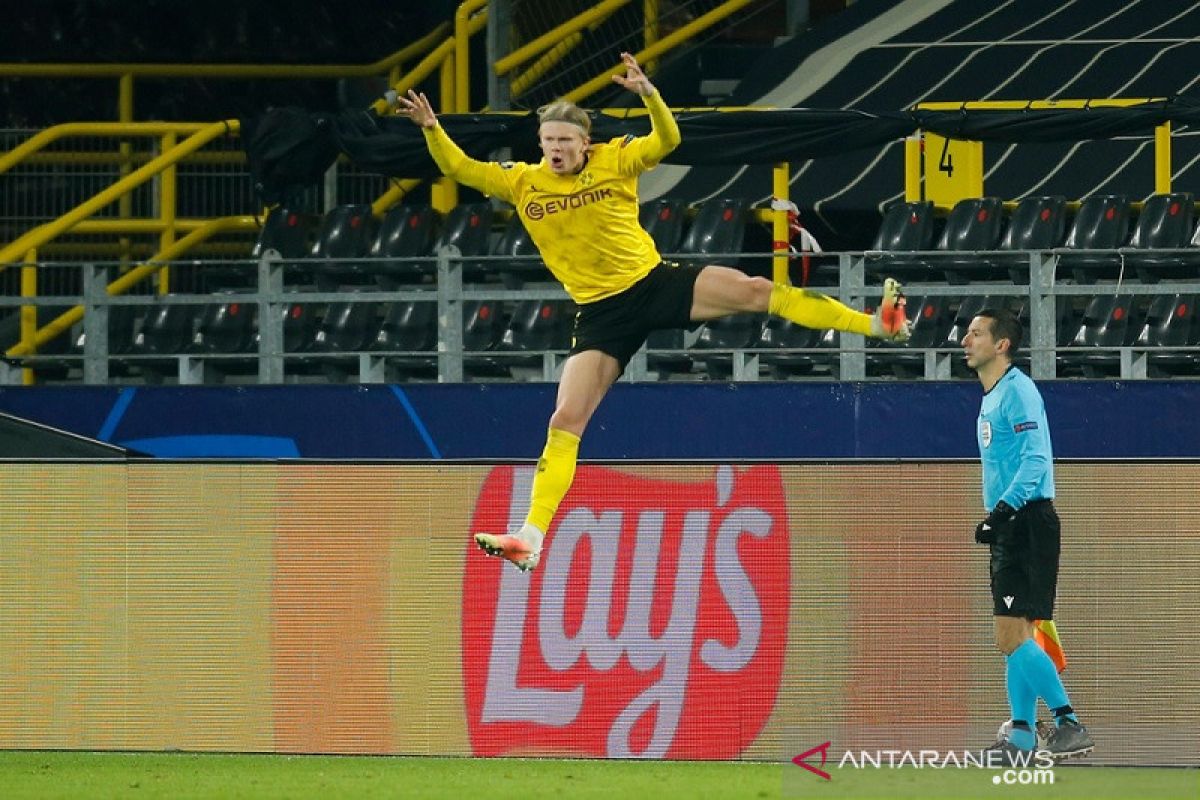 Dwigol Erling  Halland mantapkan langkah Dortmund ke perempat final