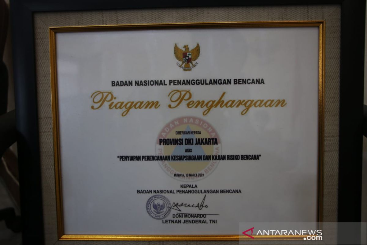 DKI terima penghargaan dari BNPB terkait penanggulangan bencana