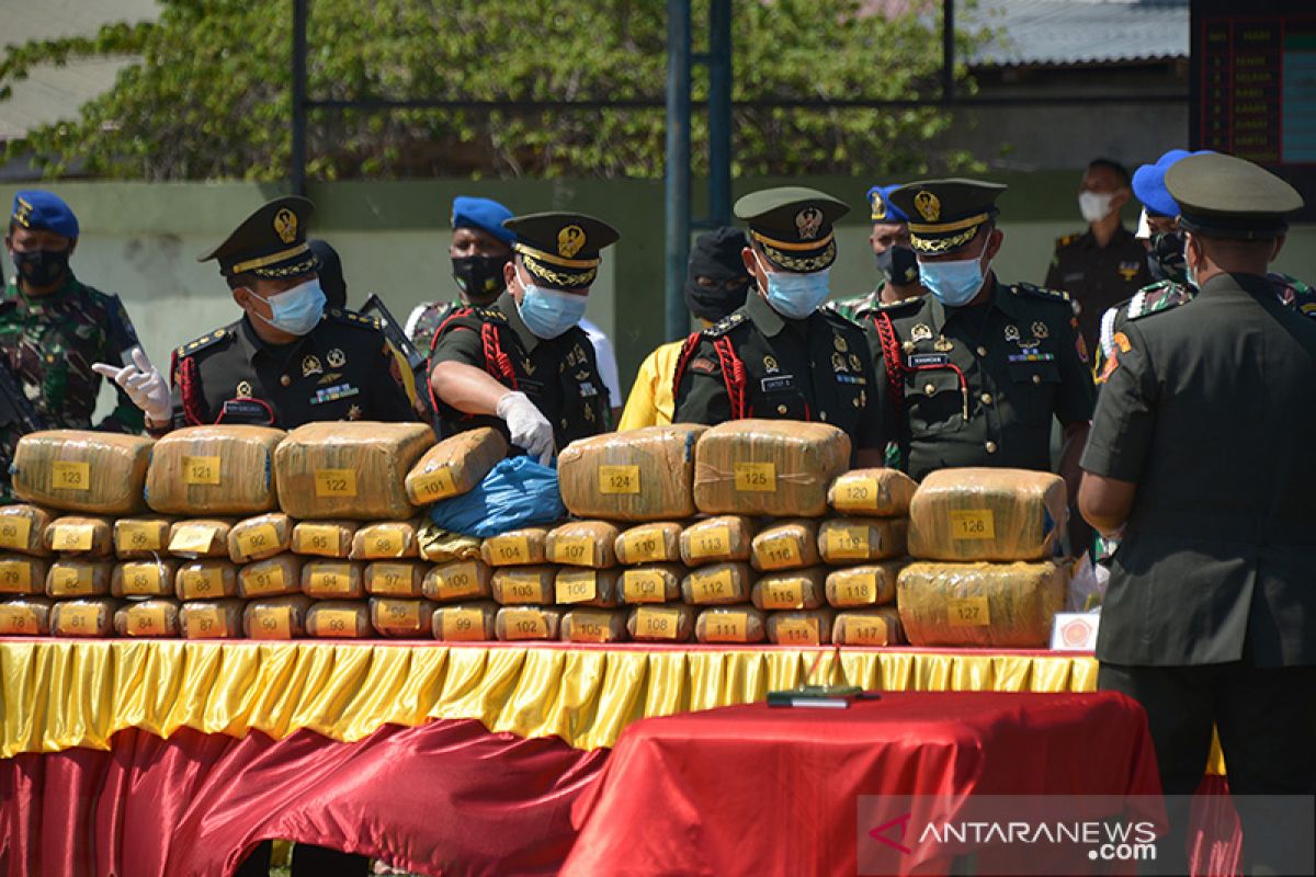 Oditorat Militer Banda Aceh musnahkan barang bukti narkoba
