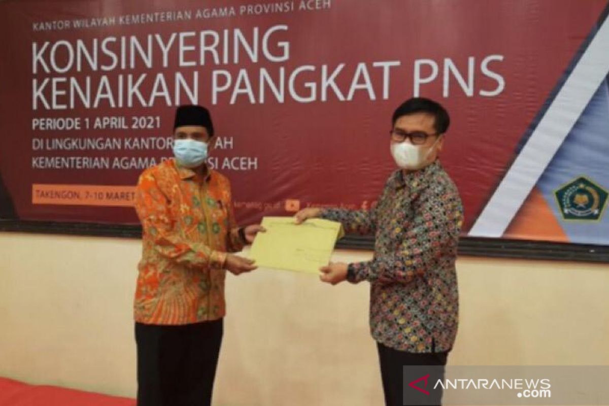 Konsinyering dengan BKN, Kemenag Aceh rampungkan 502 SK naik pangkat ASN