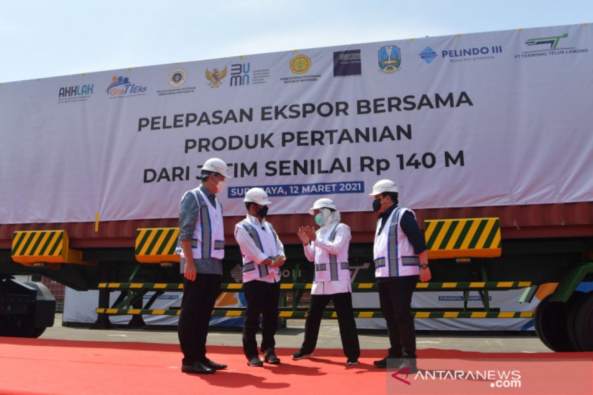 Tiga menteri lepas ekspor produk pertanian di Terminal Teluk Lamong