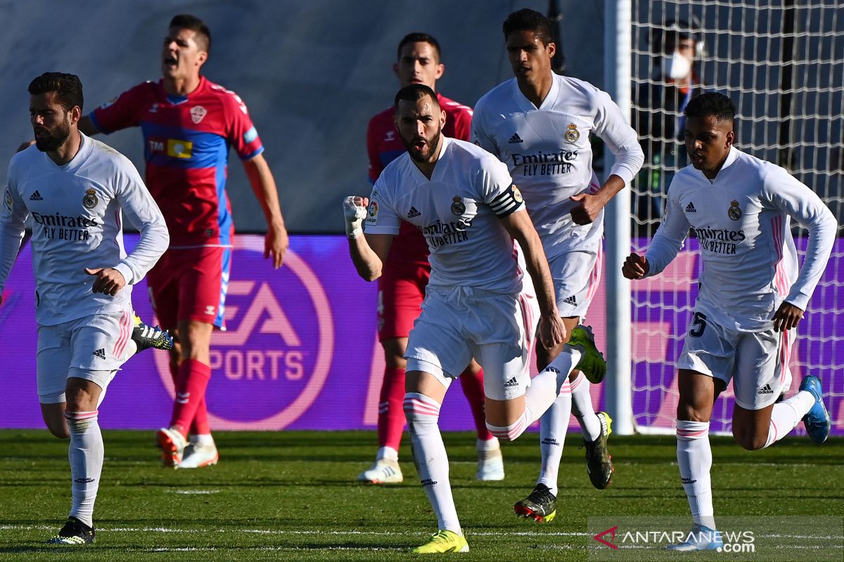 Benzema dua gol, Real Madrid menang atas Elche