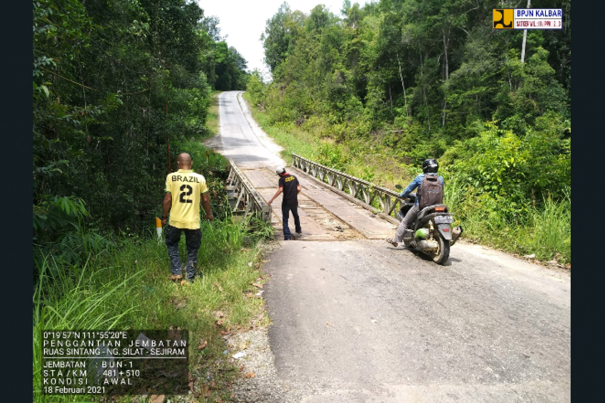 Jembatan di jalan nasional wilayah Kapuas Hulu dianggarkan Rp19,8 miliar