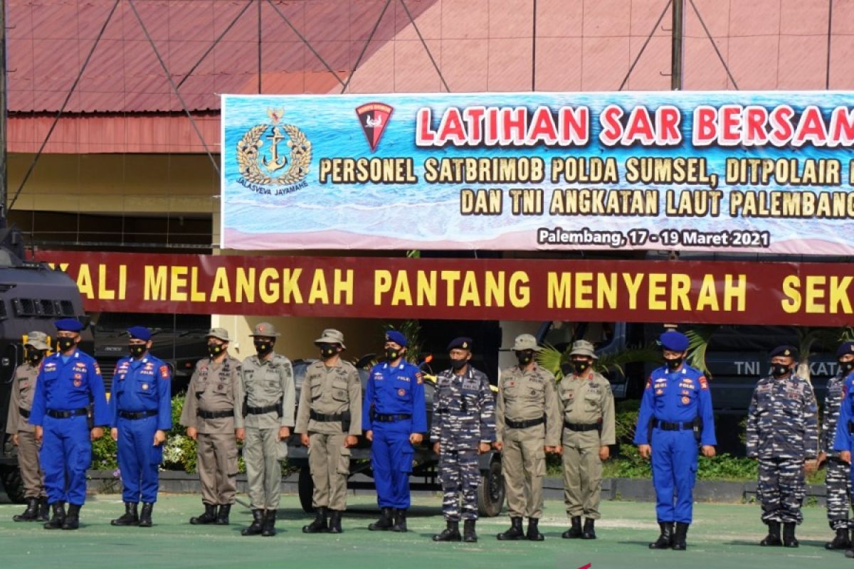 Satbrimob Polda Sumsel gelar latihan  SAR gabungan