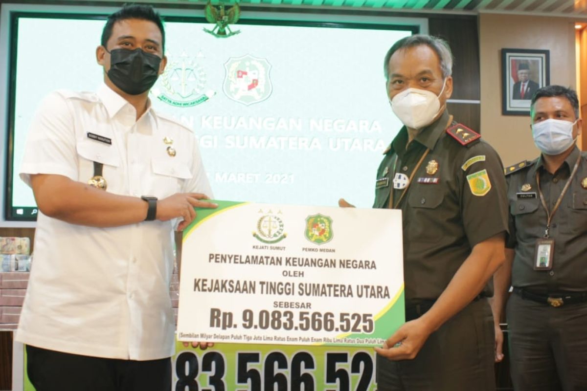 Kejati Sumut selamatkan keuangan  negara sebesar Rp9 miliar