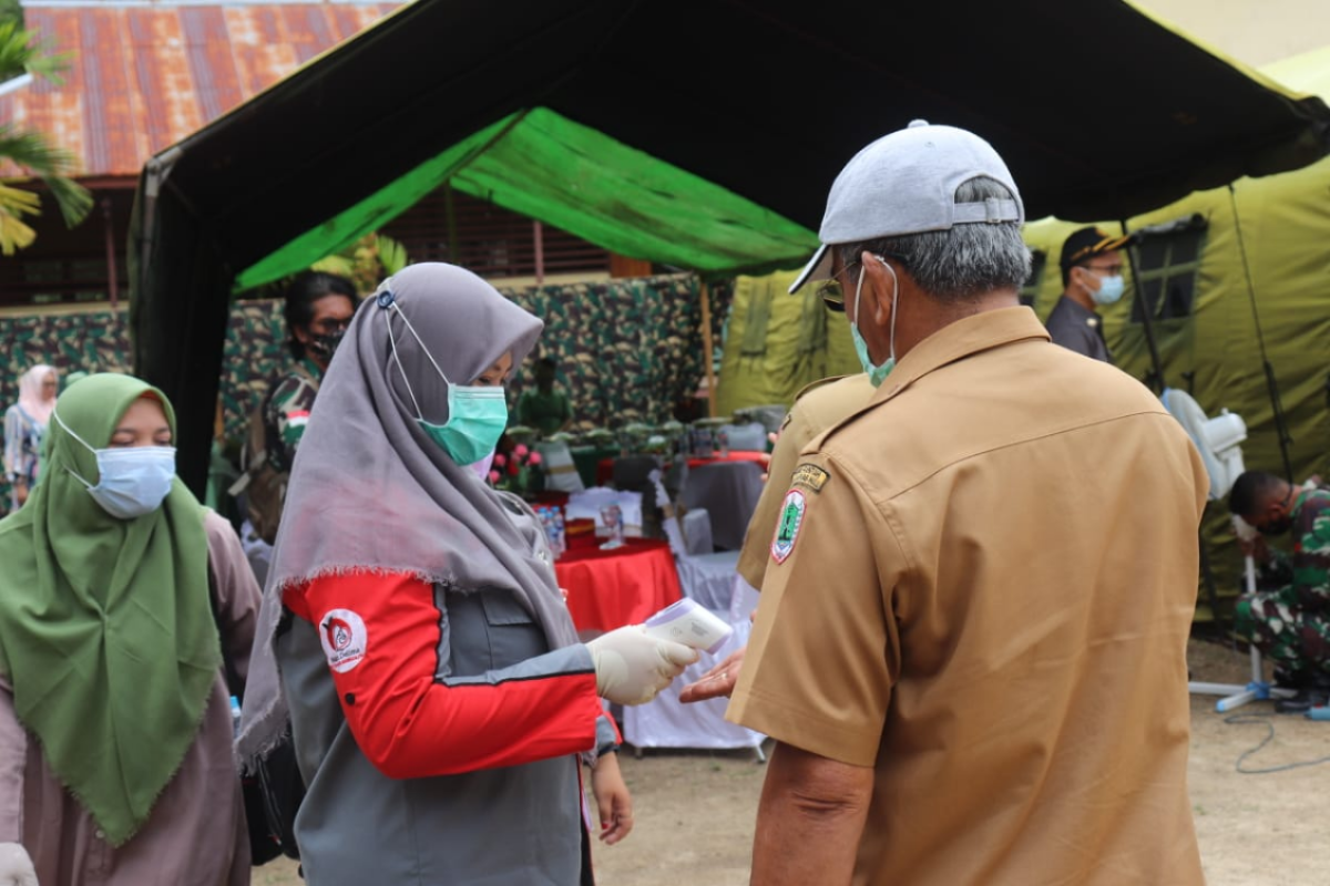 Satgas TMMD - Puskesmas Pengkadan sosialisasi protkes cegah COVID-19