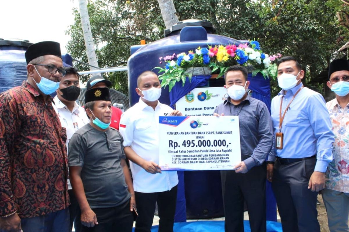 Bupati Tapteng resmikan saluran air bersih senilai Rp495 juta CSR Bank Sumut