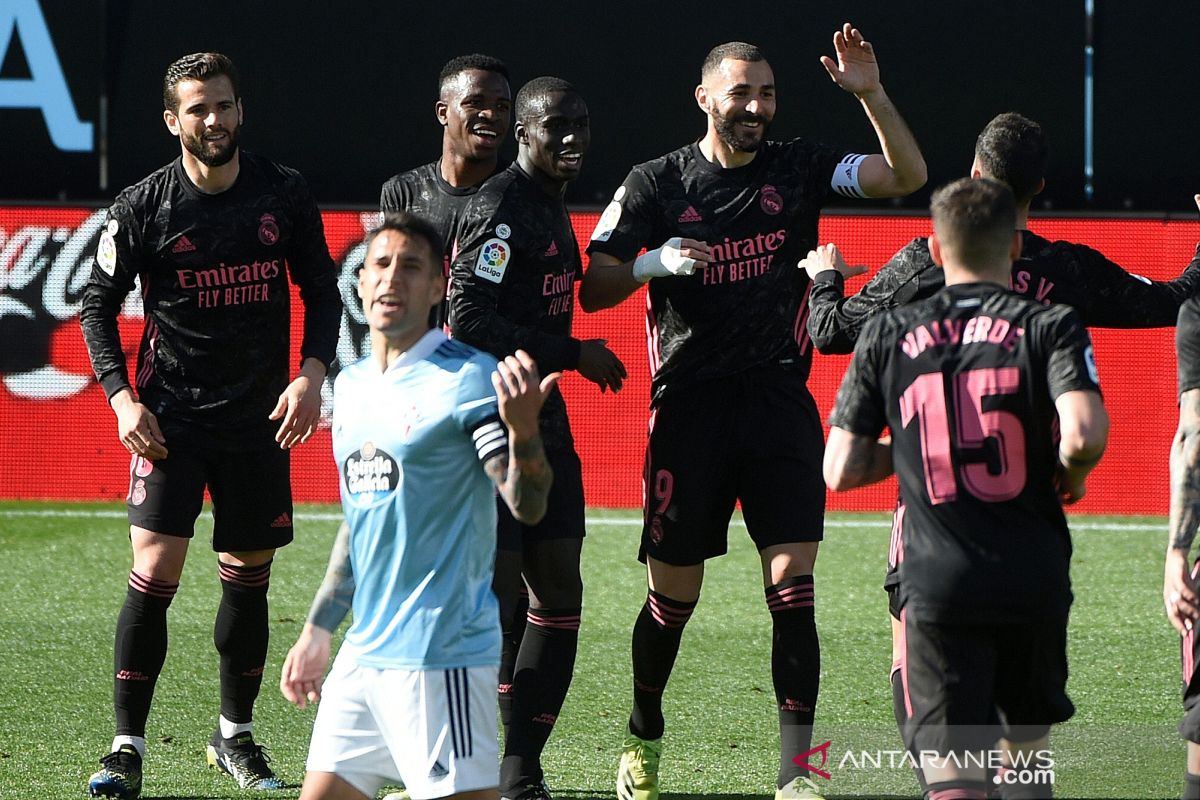 Madrid persempit jarak dengan Atletico seusai bungkam Celta 3-1