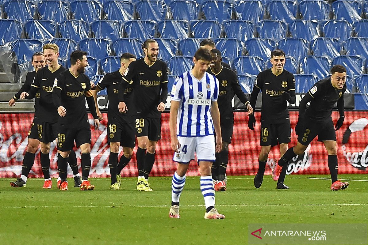 Liga Spanyol - Barcelona pesta gol 6-1 di kandang Real Sociedad