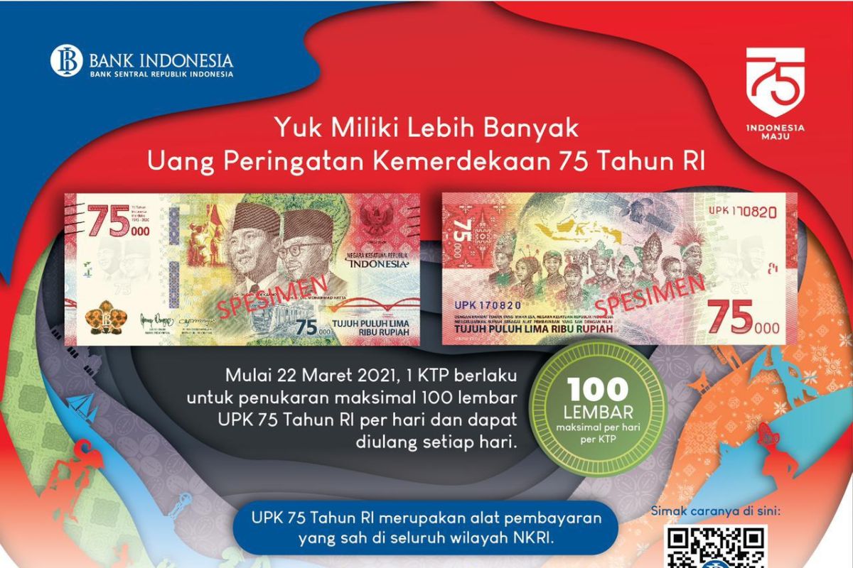 Satu KTP dapat  tukar 100 lembar uang pecahan Rp75.000