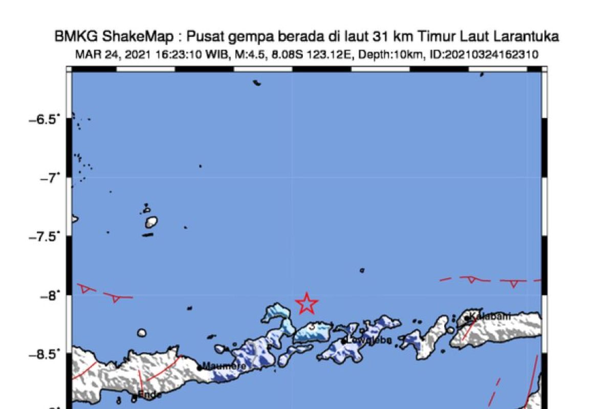 BNPB terima info kerusakan akibat gempa Larantuka