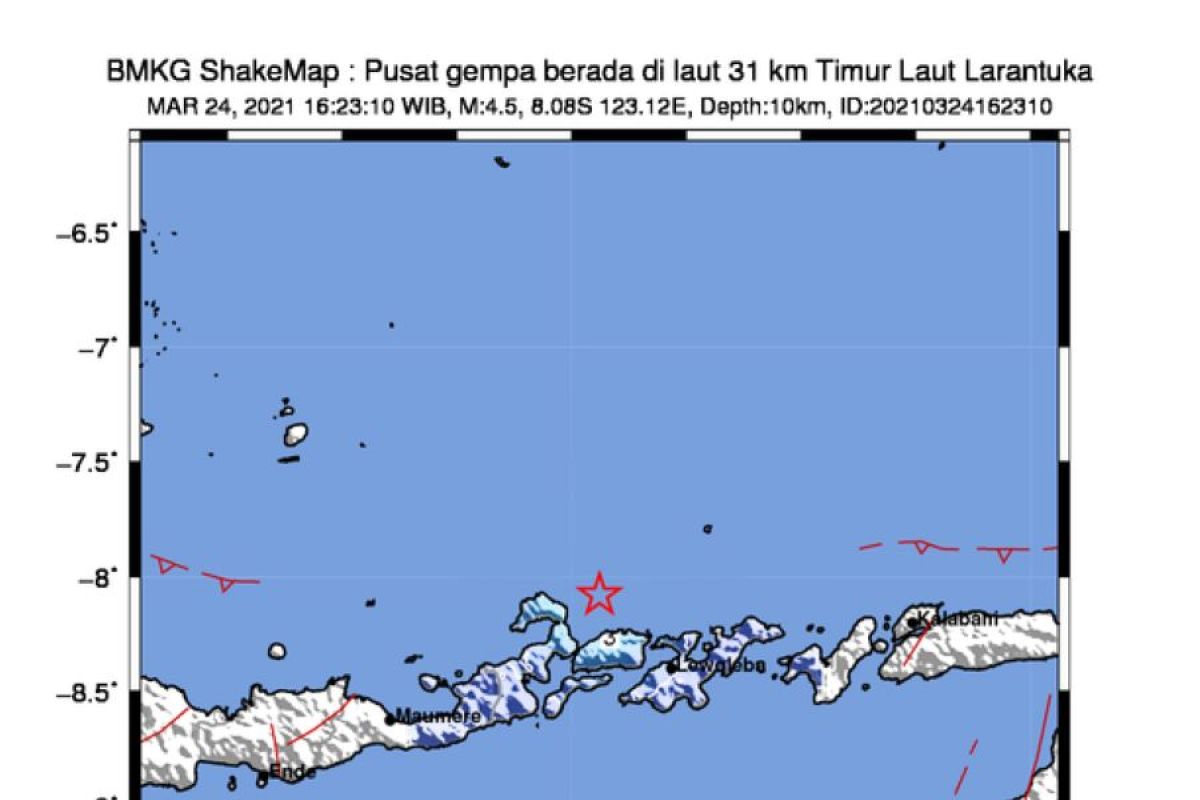 Gempa Larantuka disebabkan sesar geser Flores