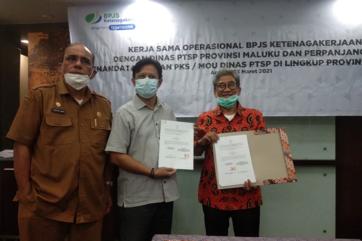 BPJAMSOSTEK - DPMPTSP Maluku perpanjang MoU lindungi tenaga pekerja