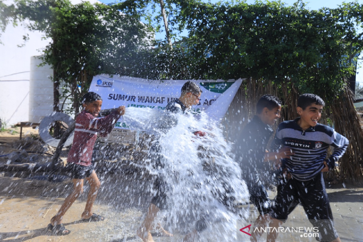 Dua sumur wakaf masyarakat Aceh di Jalur Gaza Palestina rampung