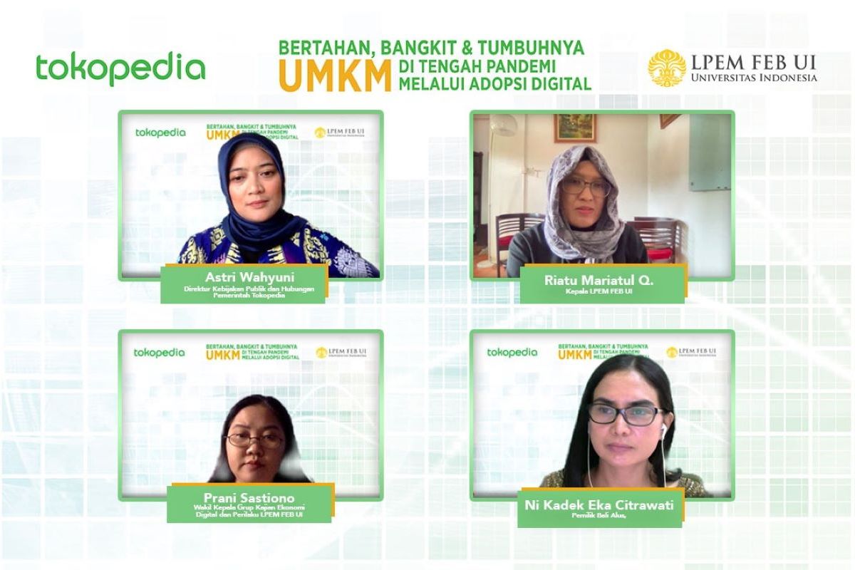 Survei UI: Pandemi, volume penjualan pelaku usaha di Tokopedia naik