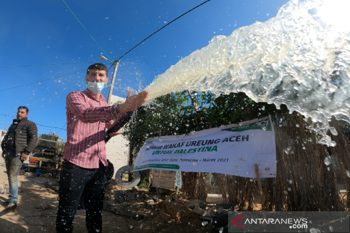 Dua sumur wakaf masyarakat Aceh di Jalur Gaza Palestina difungsikan