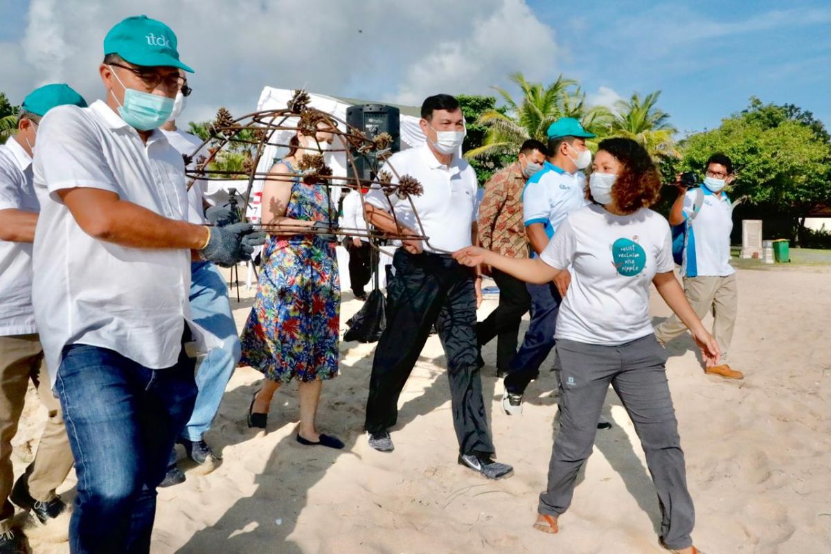 Pandjaitan and foreign envoys conduct coral reef planting in Bali