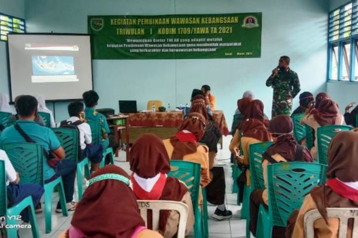 Kodim 1709/Yawa gelar pembinaan Wawasan Kebangsaan di Yayasan Darussalam Serui