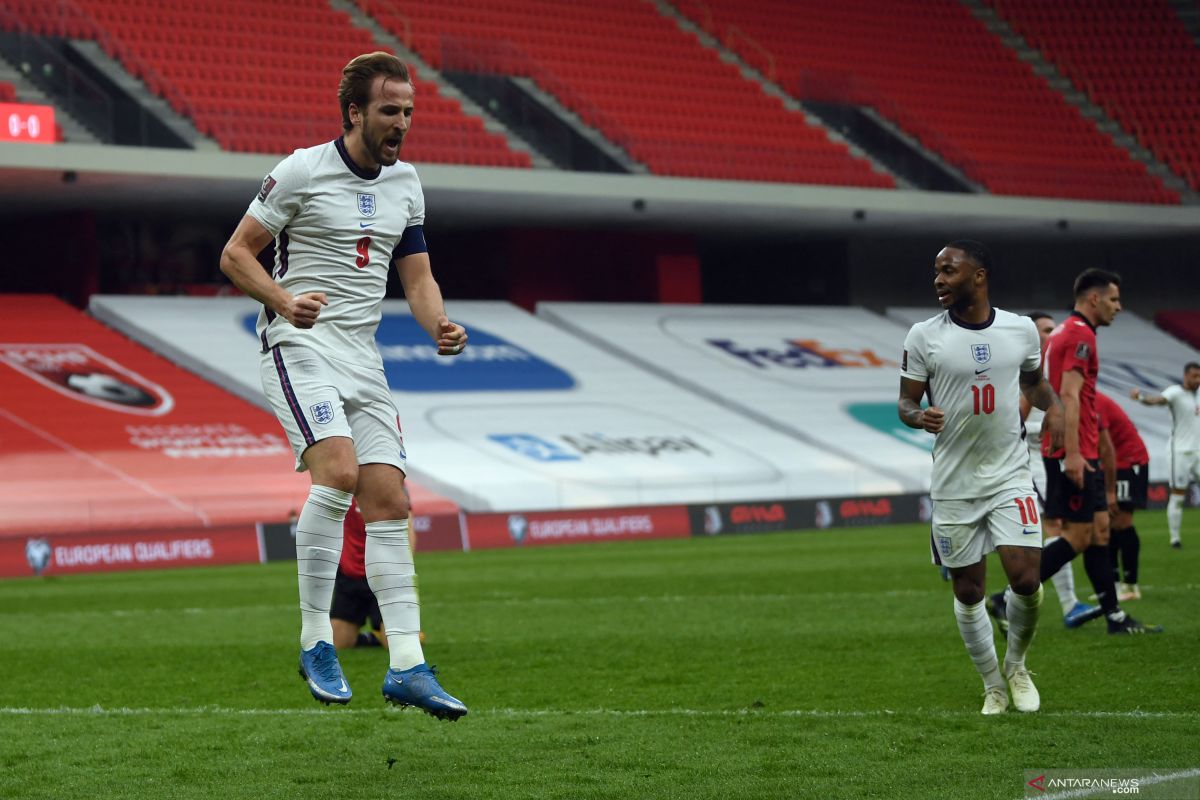 Inggris petik tiga poin setelah tekuk Albania 2-0