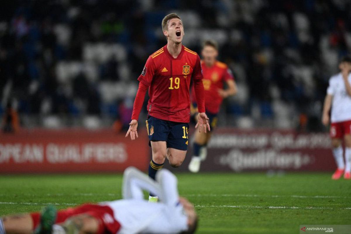 Spanyol berhasil meraih kemenangan 2-1 saat bertandang ke Georgia