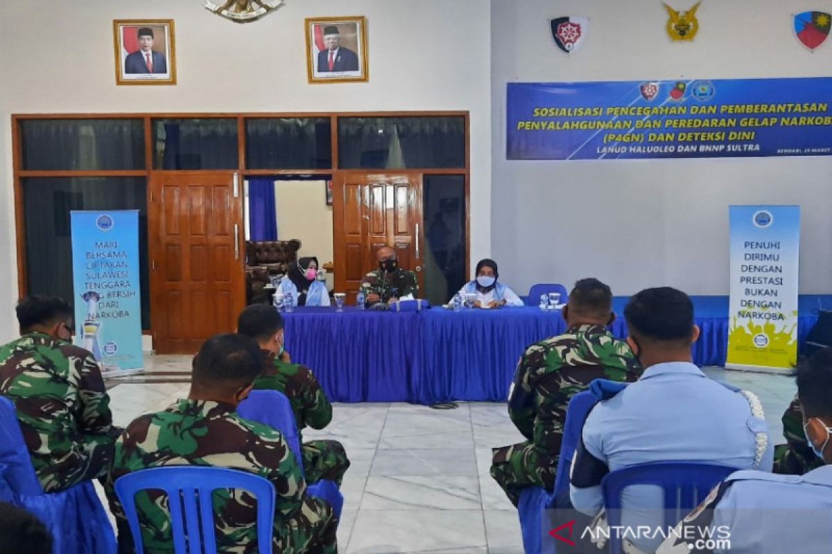 BNN Sulawesi Tenggara sosialisasi P4GN dan tes urine personel Lanud Haluoleo