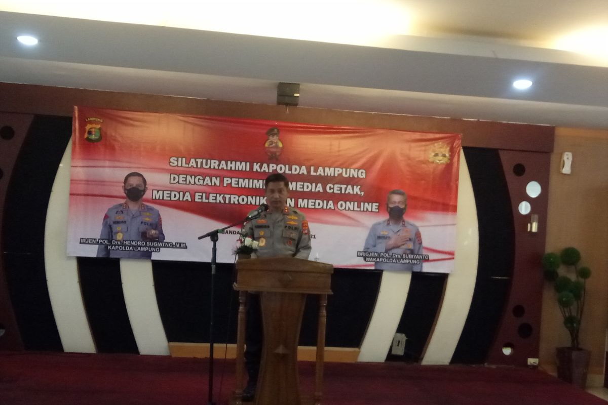 Kapolda Lampung bersilaturahim dengan Pemred media di Lampung