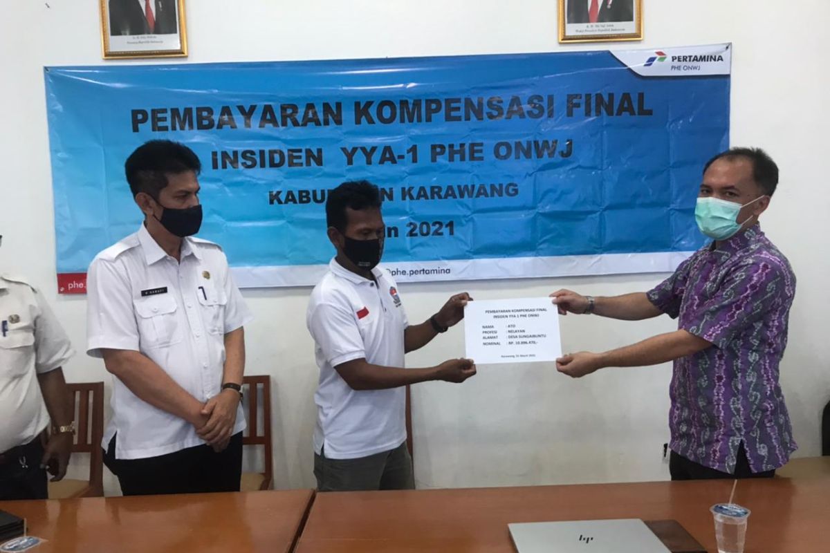 Pertamina bayar kompensasi tumpahan minyak di Karawang Rp72,16 miliar