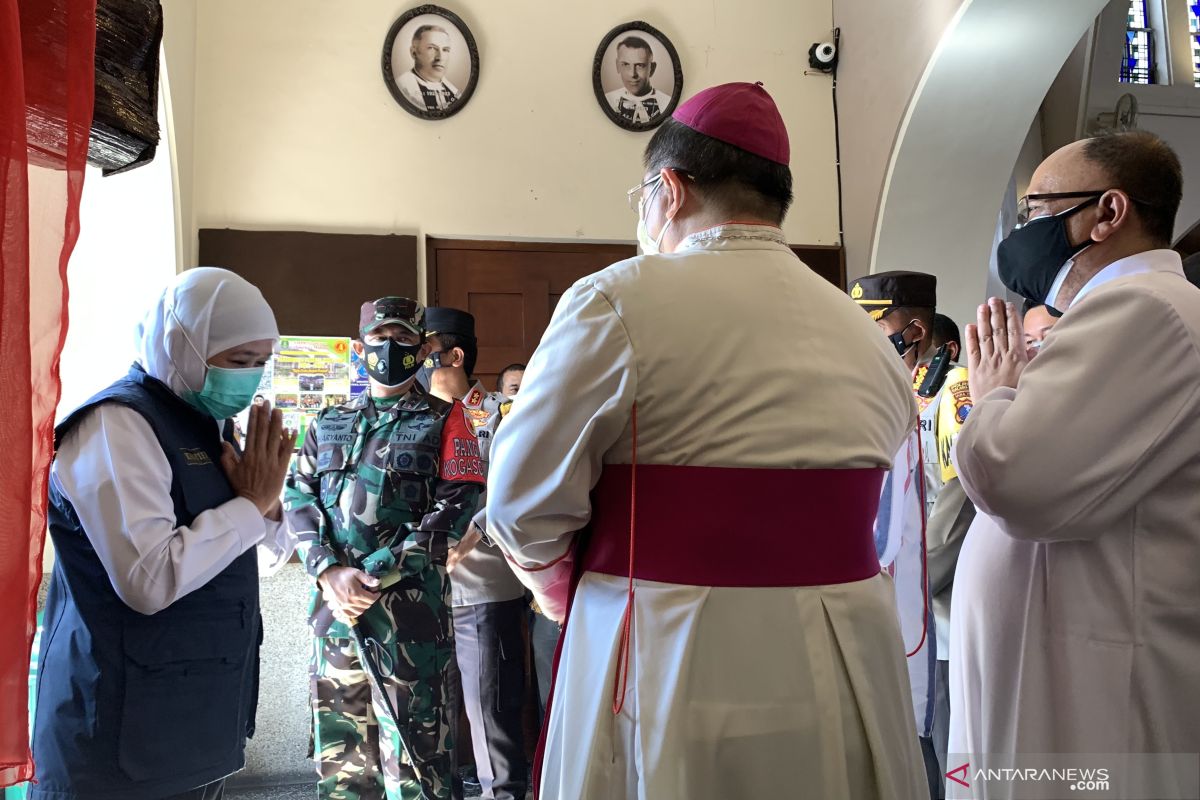 Gubernur Jatim cek persiapan pelaksanaan ibadah di Gereja Ijen