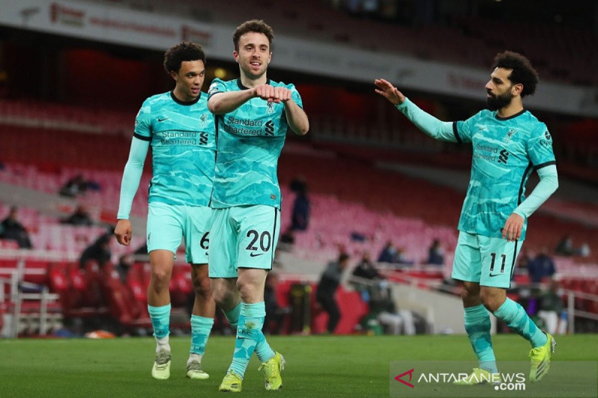 Liga Inggris - Diogo Jota pimpin Liverpool babat Arsenal 3-0