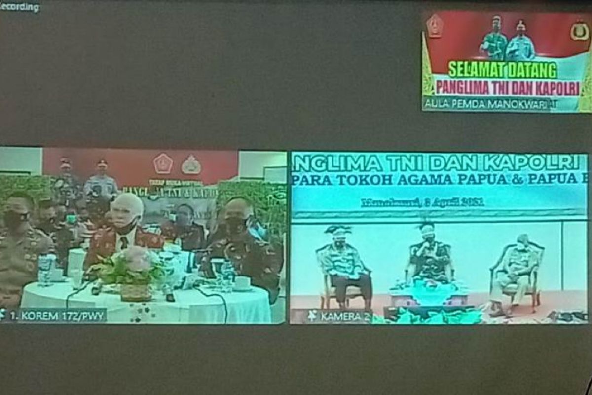 Pangdam XVII/Cenderawasih ikuti tatap muka secara virtual dengan Panglima TNI