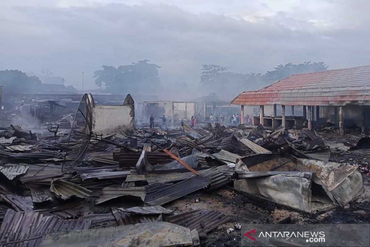 Diduga korsleting listrik, Pasar Purwodadi Bengkulu Utara hangus terbakar