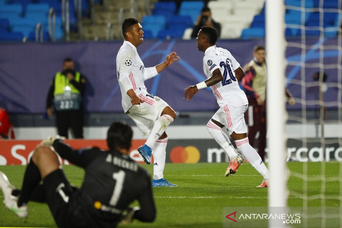 Dua gol Vinicius Junior bawa Real Madrid bantai Liverpool 3-1