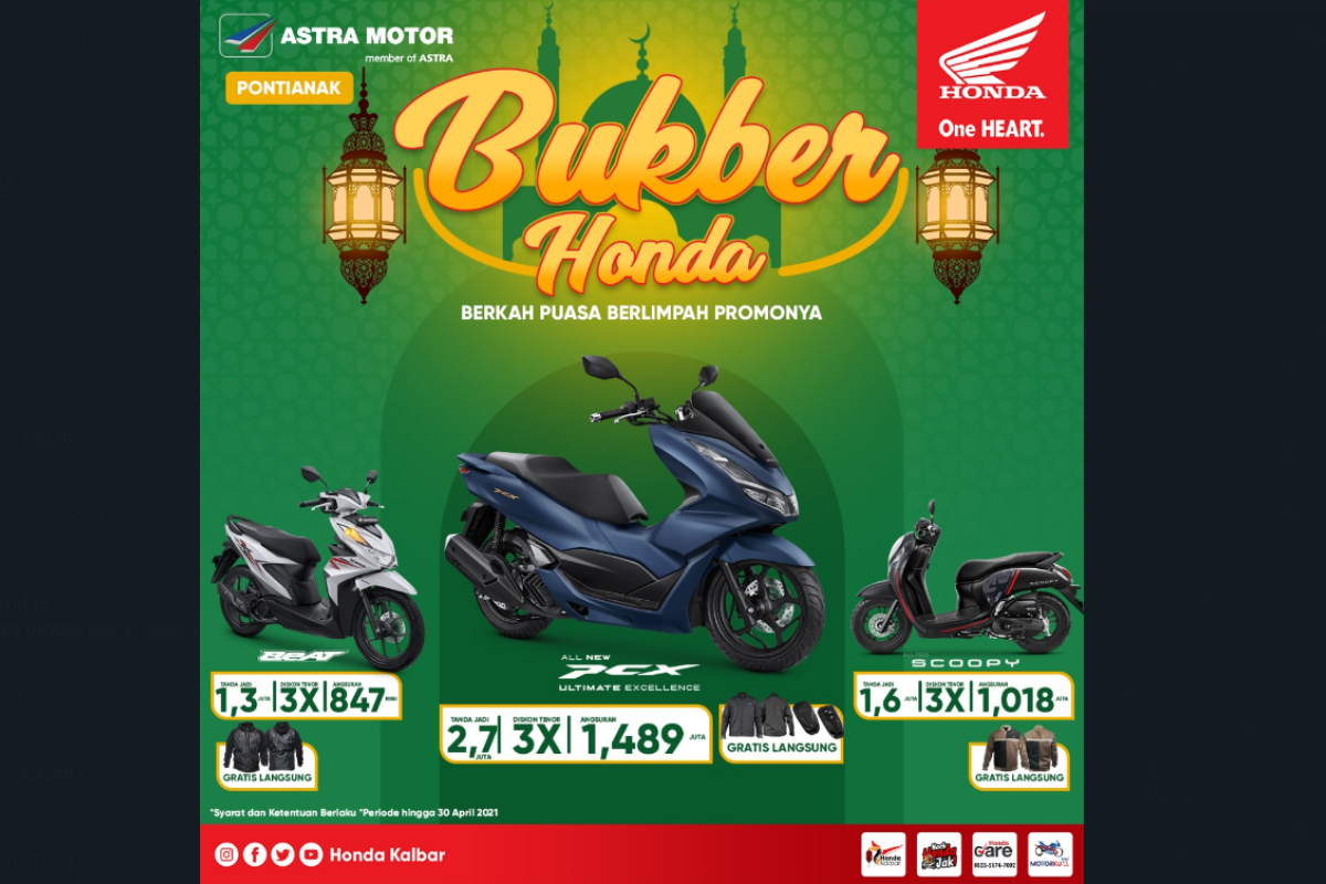 Honda Kalbar beri promo khusus angsuran sambut bulan suci Ramadhan