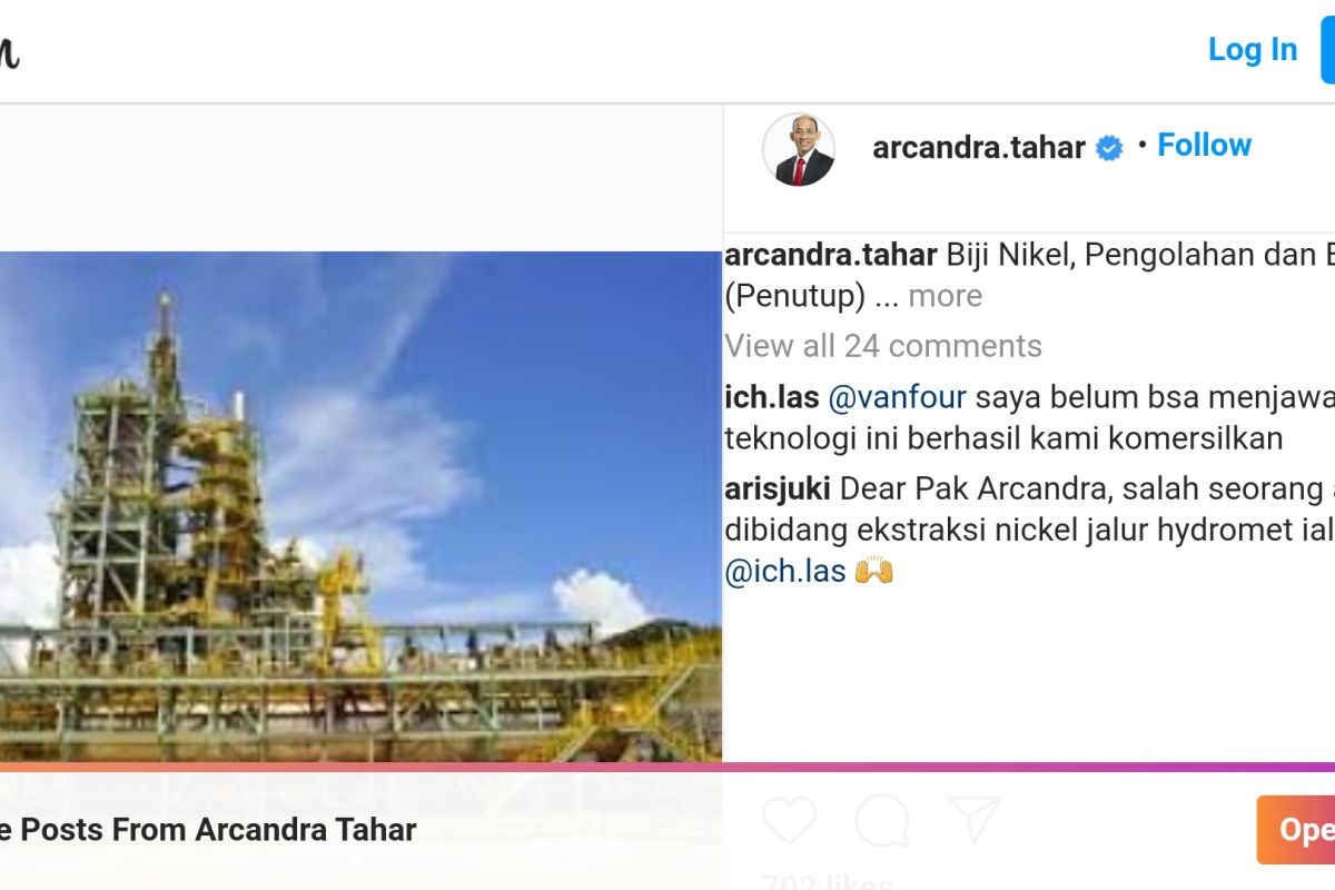 Arcandra Tahar bicara nikel dan tantangan produksi baterai listrik