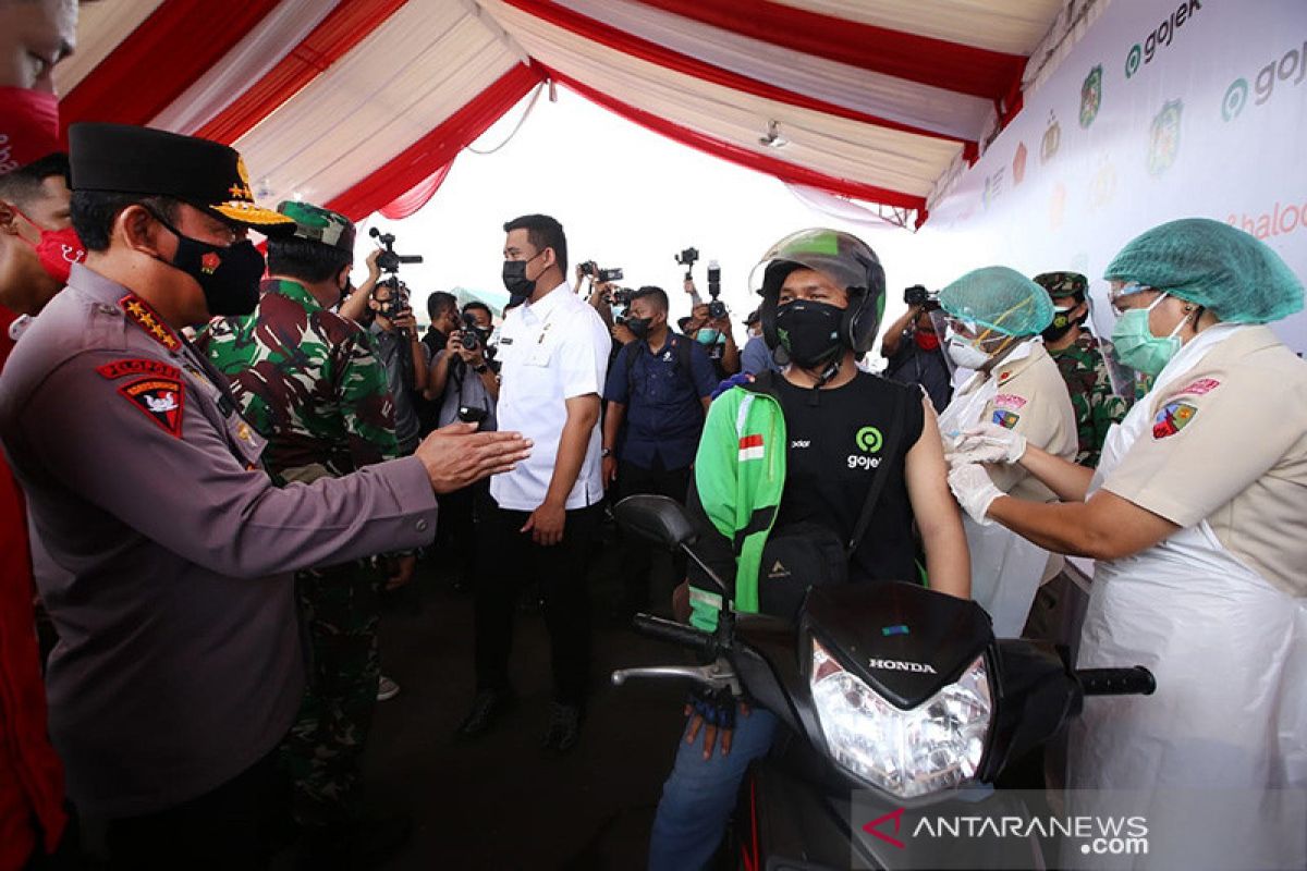 Kapolri sebut vaksinasi "drive thru" di Medan layak jadi percontohan