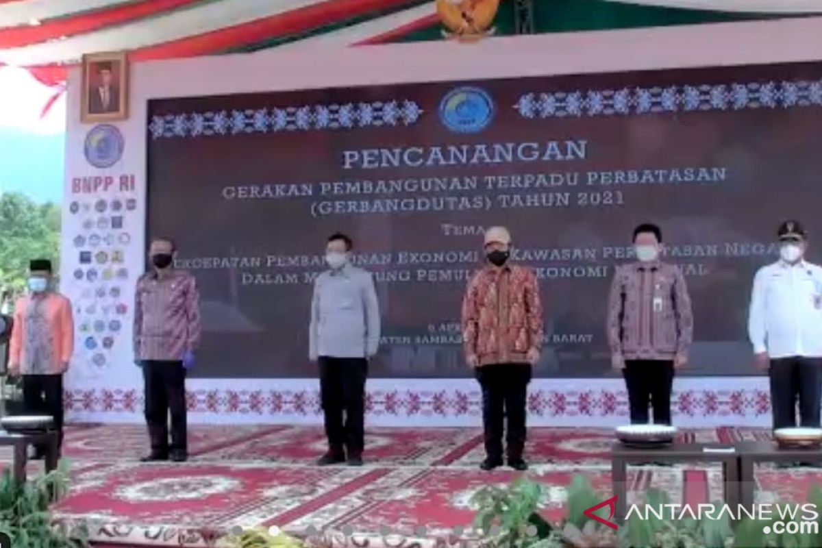 Mahfud MD luncurkan pencanangan Gerbangdutas 2021 di PLBN Aruk