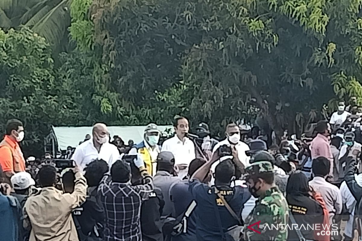 Presiden Jokowi singgah sekitar sejam di lokasi bencana Desa Nelelamadike