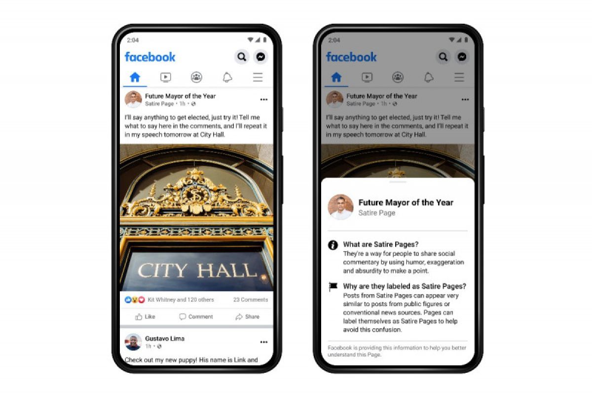 Facebook akan beri label pada unggahan, termasuk akun satire