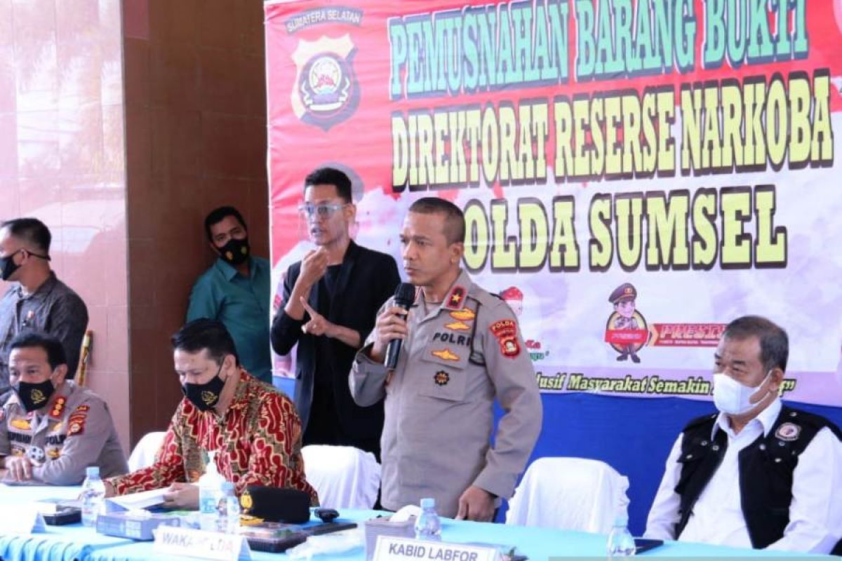 Polda Sumatera Selatan musnahkan barang bukti 25 kilogram sabu