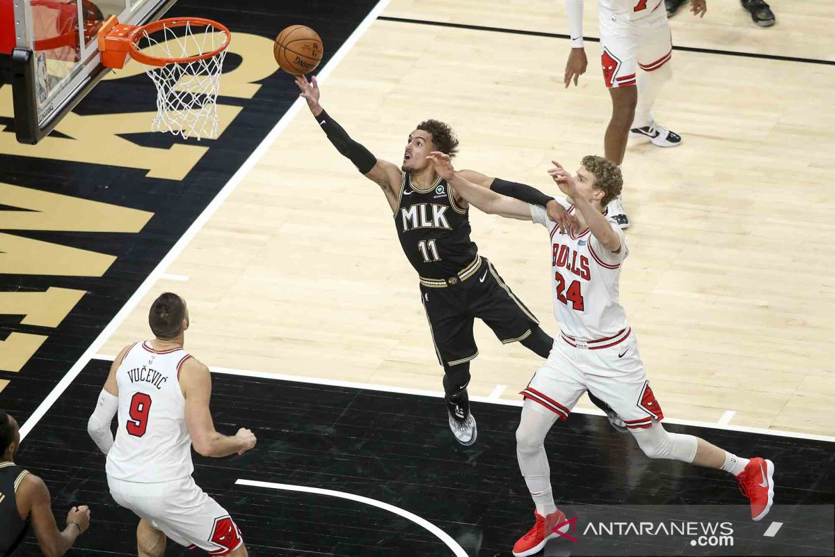 Trae Young pimpin Hawks atasi Bulls yang sedang loyo