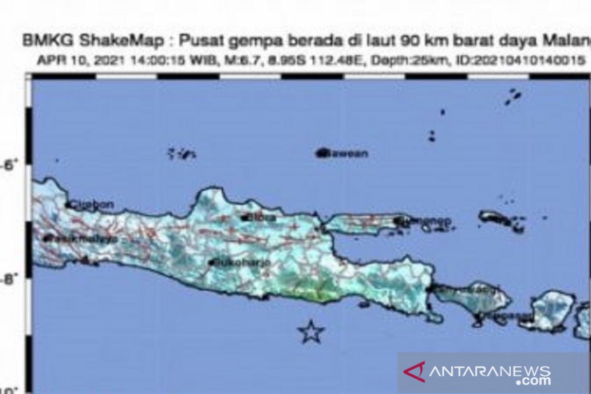 Getaran gempa di Malang terasa hingga di Pamekasan