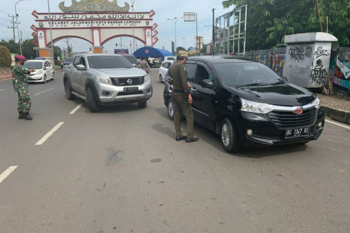 Hari ini digelar posko penyekatan di lima titik masuk kota Bandarlampung