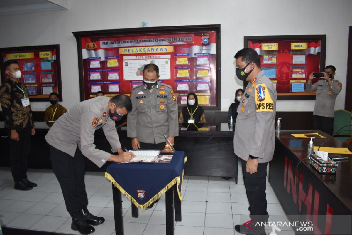 Polres Inhu tandatangani pakta integritas penerimaan calon anggota Polri