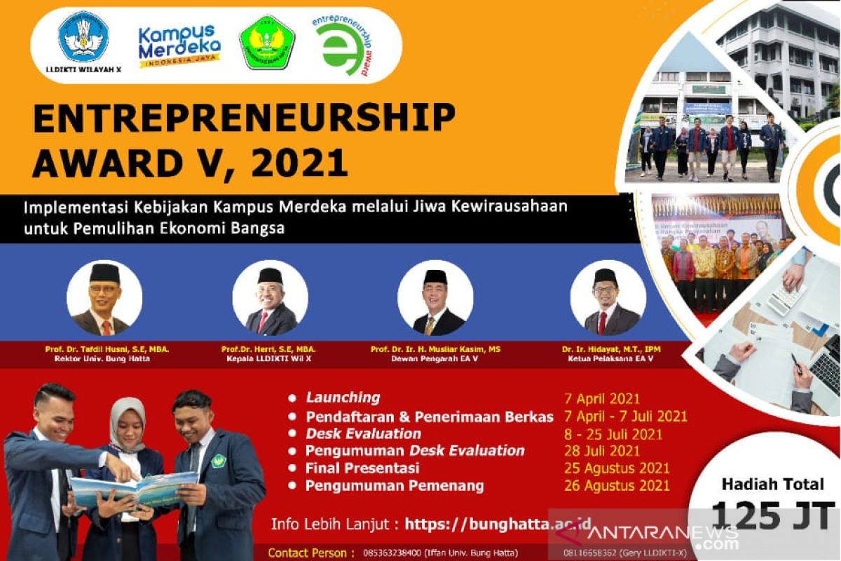 Universitas Bung Hatta ditunjuk sebagai tuan rumah Entrepreneurship Award V LLDIKTI-X di 2021