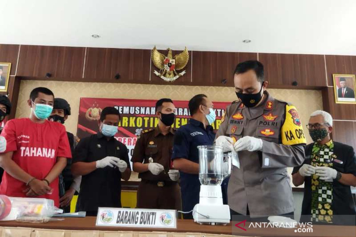 Polres Temanggung musnahkan 77,88 gram sabu-sabu