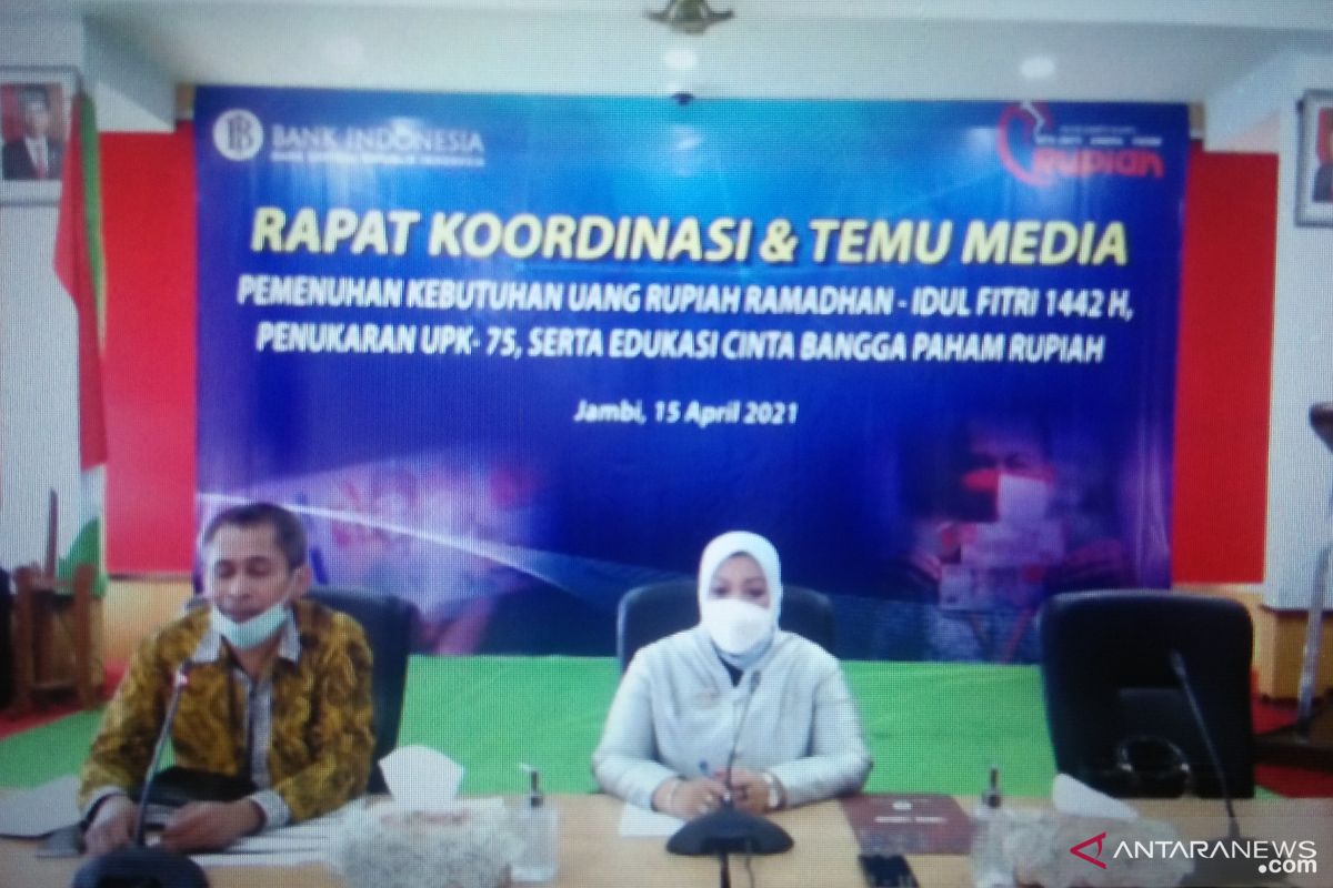 BI Jambi siapkan kebutuhan uang  ramadhan dan lebaran sebesar Rp 2,26 triliun