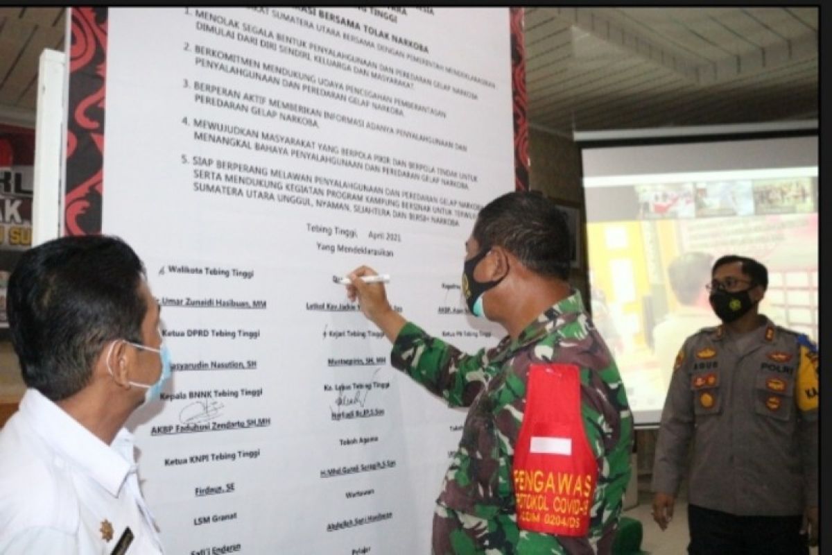 Deklarasi tolak narkoba menuju Sumut bersinar di Polres Tebing Tinggi